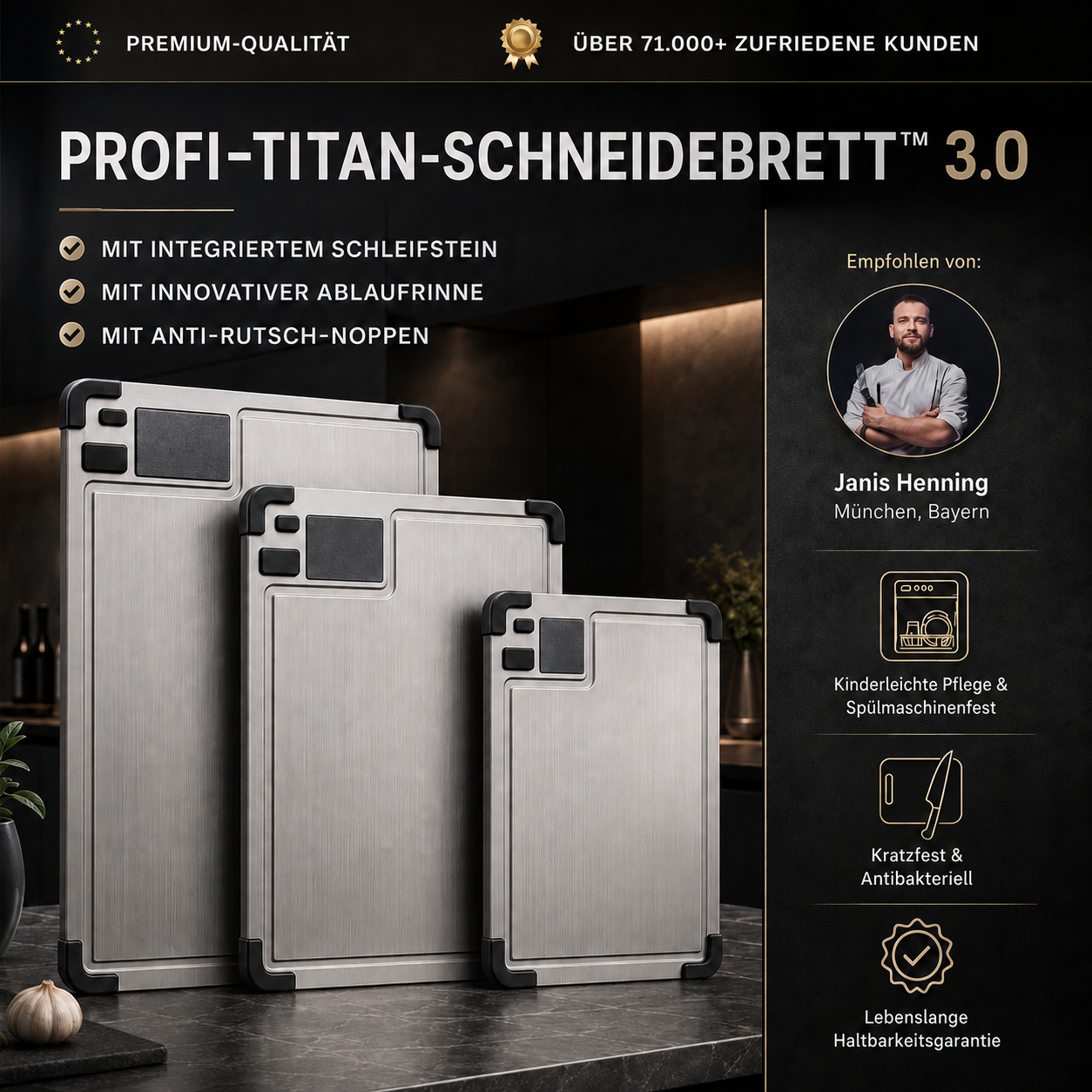 Titan-Schneidebrett mit Schleifstein™